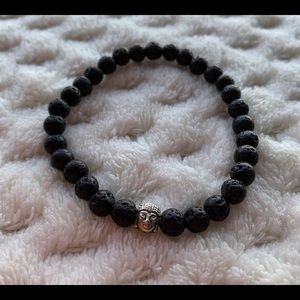 6mm Lava Rock + Buddha Head Bracelet